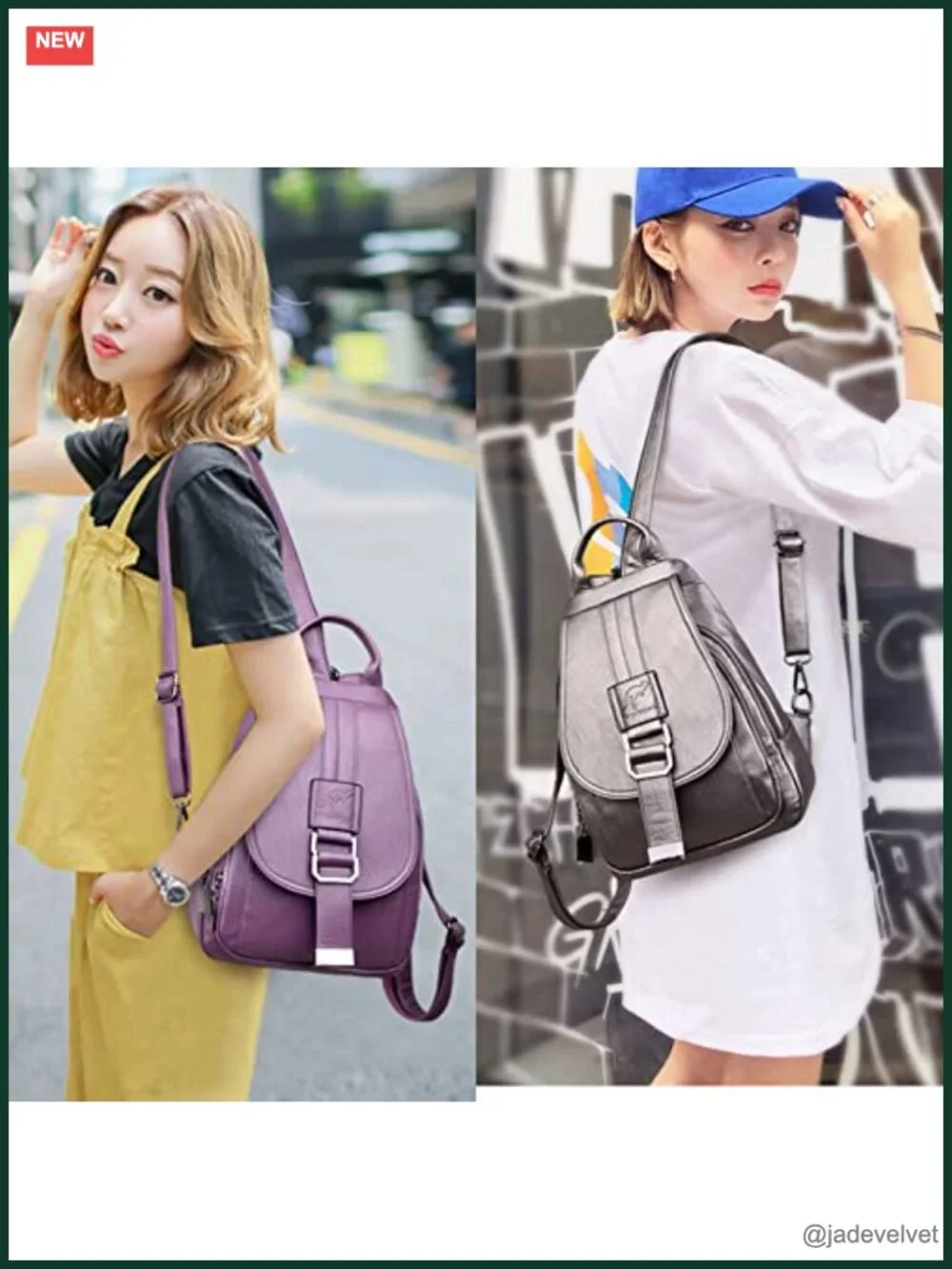 Genuine Leather Fashion Backpack for Women Large Capacity Satchel Shoulder Bags